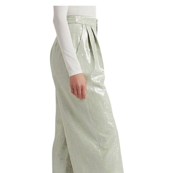 NWT Mint Sequin Cropped Wide Leg Pants - Picture 6 of 9